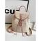 Strohrucksack für Damen – Boho-Reisetasche aus gewebtem Rattan mit Lederriemen, schicker Sommer-Strandrucksack, lässige Handtasche für den Urlaub und den täglichen Gebrauch, weiß, rosa, braun
