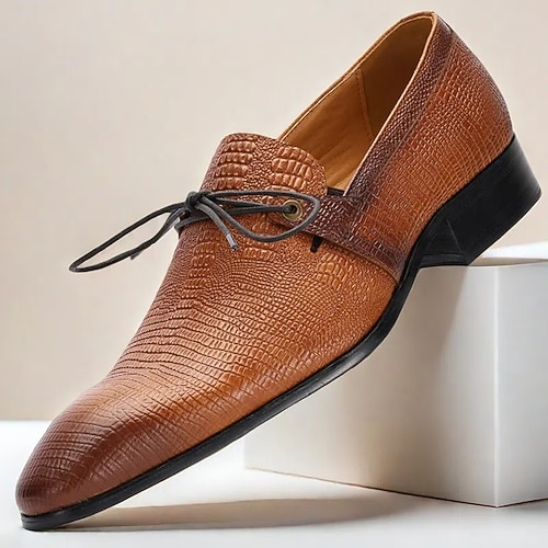 Herren-Oxford-Schuhe aus echtem Leder in Hellbraun – elegante Schnürschuhe mit Vintage-Krokodilmuster für Kentucky Derbys und besondere Anlässe