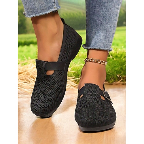 Graue Mary-Jane-Schuhe in weiter Passform für Damen – leichte, atmungsaktive Barfuß-Schuhe zum Gehen, für die Freizeit und zum Reisen Image