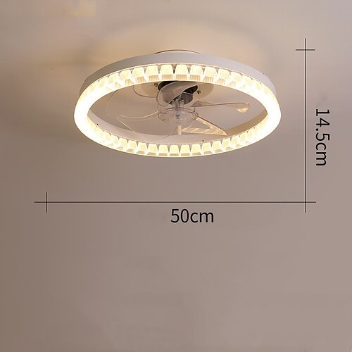 50 cm Abblendbar Deckenventilator Metall Acryl Modern Nordischer Stil 220-240V Image