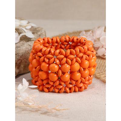 Handmade Wooden Beaded Bracelet for Women - Boho Chunky Stretch Bracelet, Natural Vintage Ethnic Style Women's Jewelry, Casual and Beach Accessories