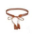 cintura con nappe allacciate in stile boho da donna – cintura vintage in finta pelle scamosciata traforata, cintura larga regolabile per abiti, festival e abiti casual
