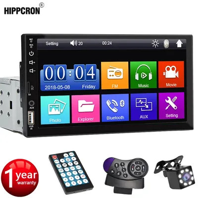 7 Inch Car Radio 1 Din MP5 Player Touch Screen Multimedia FM ISO Power Aux Input Bluetooth USB