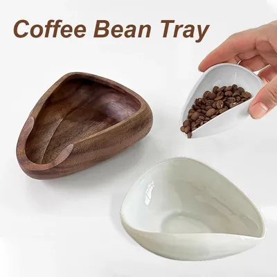 Ceramic/Wood Coffee Beans Weighing Bean Dish Coffee Powder Raw Bean Weighing Plate Tea Trays Dosing