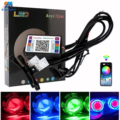 1Set Car LED Devil Eye Demon Evil Eyes 12V RGB for 2.8inch Bi Xenon Projector Automotive Motorcycle
