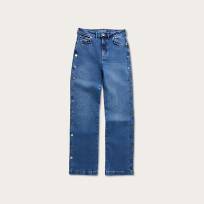 Tecovas Women's Vintage High Rise Jean, Medium Wash, Denim, 31