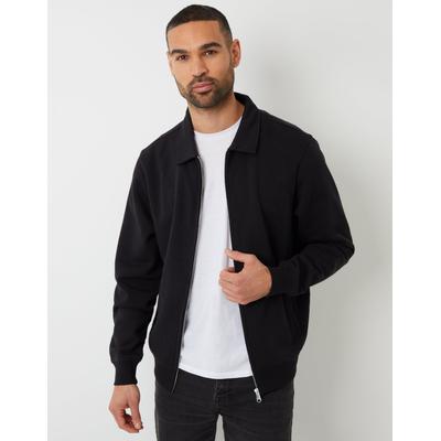 Threadbare Men's Black Zip Up Collared Sweatshirt