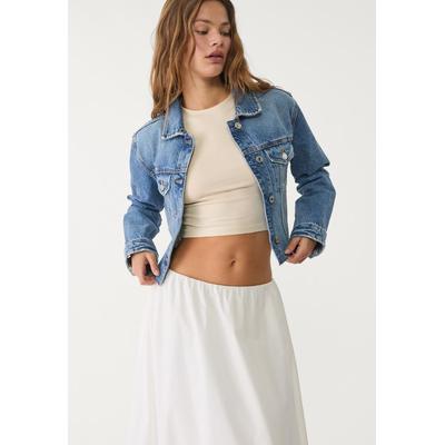 Stradivarius Denim jacket with pockets Medium blue XL