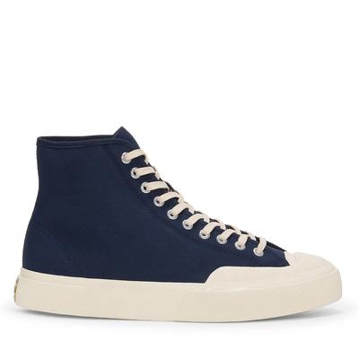 Superga Artifact By 2433 Works High Cut Cotton Canvas - Navy off White Trainers