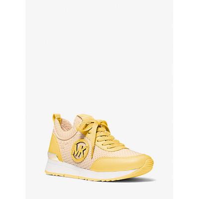 Michael Kors Jenkins Two-Tone Stretch Knit Trainer Yellow 8