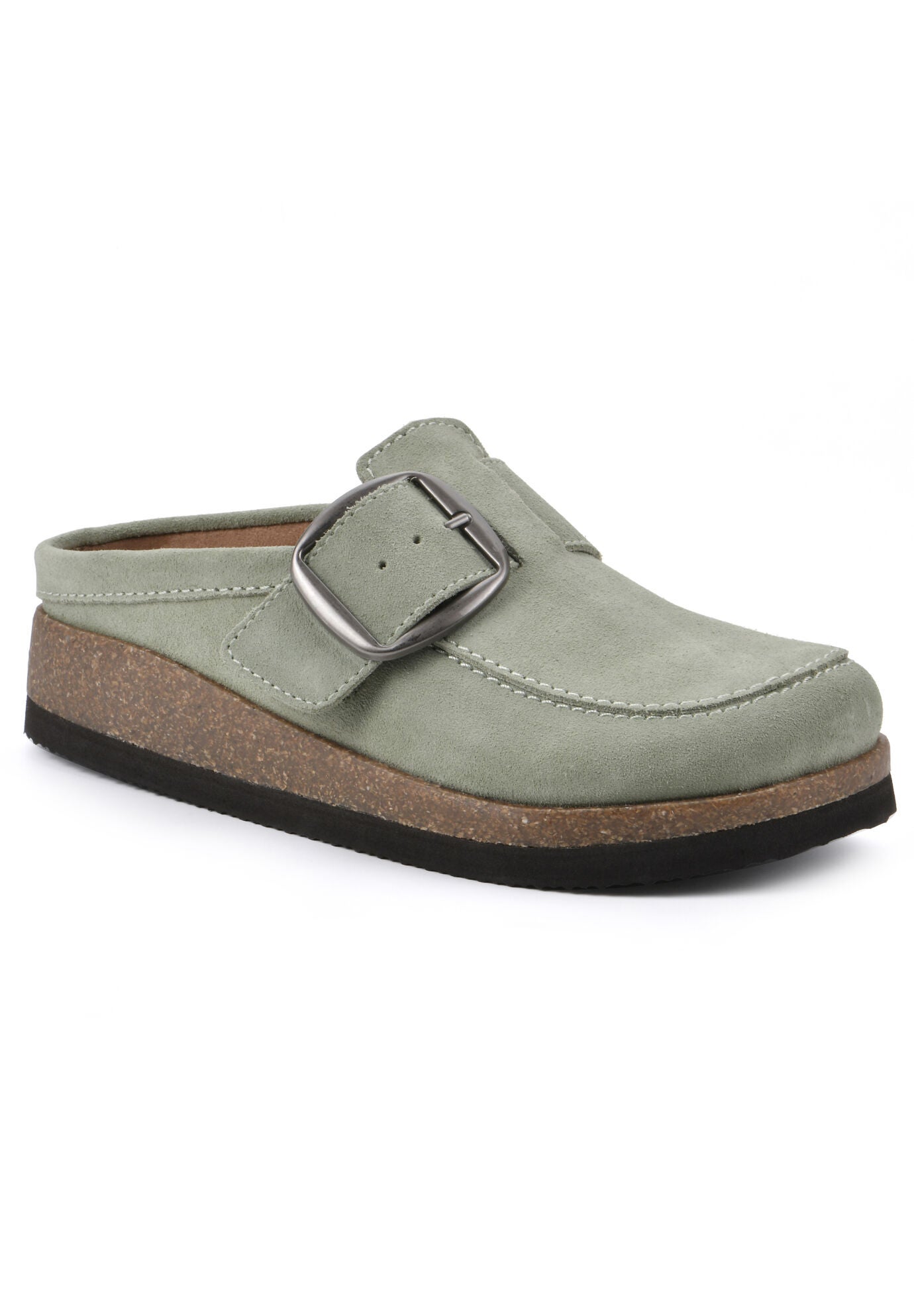 Women's Bueno Casual Flat by White Mountain in Sage Green Suede (Size 5 M)