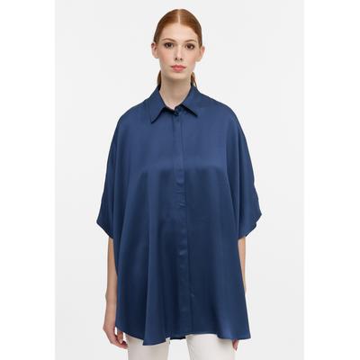 Longbluse ETERNA "OVERSIZE FIT", Damen, Gr. 44, blau (indigo), 100% Viskose, klassisch, Blusen