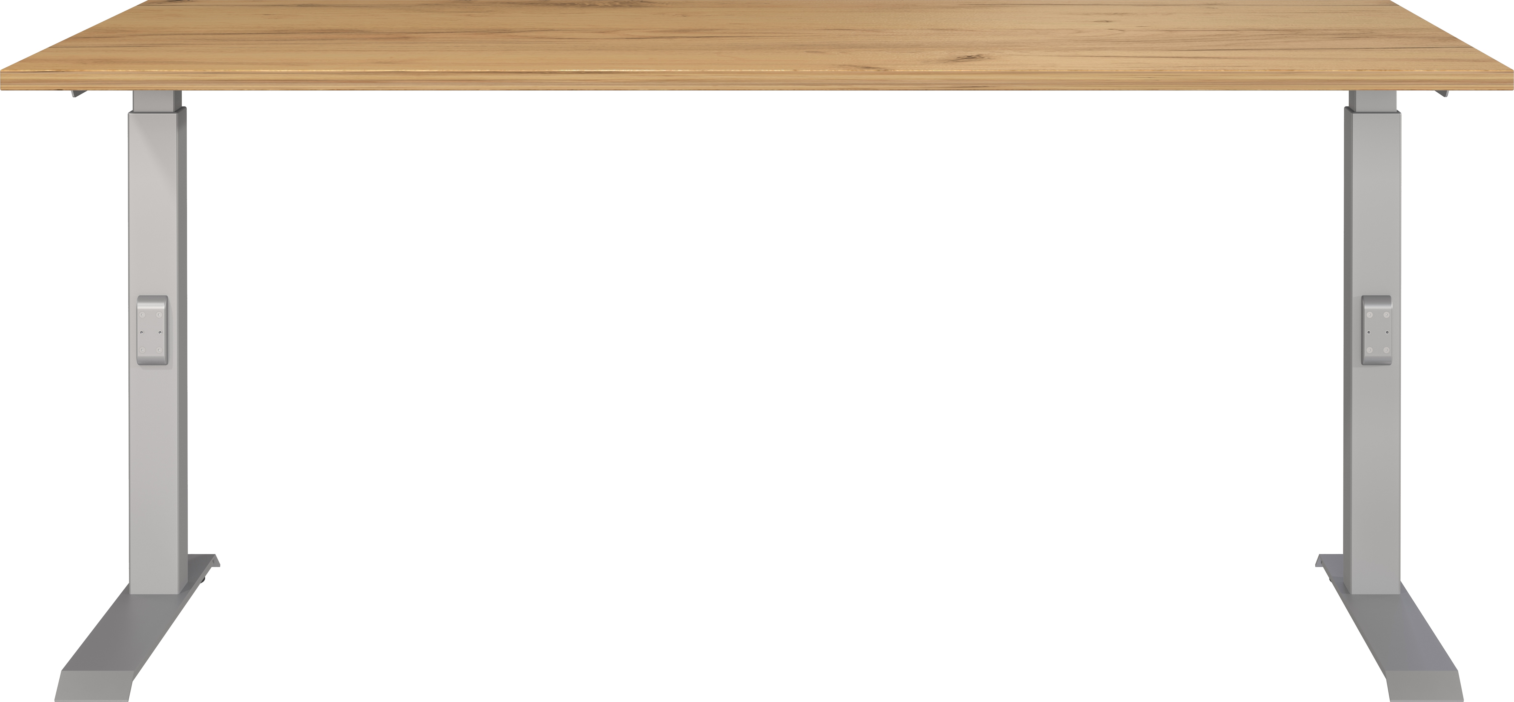 Schreibtisch GERMANIA "Downey", silber (navarra, eiche, nachbildung, silber, silber, navarra, eiche, nachbildung), B:160cm H:91cm T:80cm, Tische, Schreibtisch, höhenverstellbar von 68-91 cm, verfügbar in verschiedenen Breiten