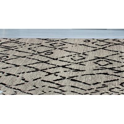 Teppich KAYOOM "River 110", schwarz (grau, schwarz), B:80cm H:10mm L:150cm, Baumwolle, Teppiche, Jacquard, Retro- und Vintage-Design, Baumwollrücken Image