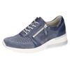 Keilsneaker WALDLÄUFER "H-CLARA", Damen, Gr. 7 (40,5), blau (jeansblau), Veloursleder, Glattleder, Textil, sportlich, Schuhe, Schnürer, Halbschuh, Freizeitschuh mit Metallic-Einsatz