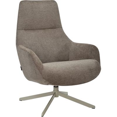 Drehsessel INOSIGN "CLARINDA moderner Ohrensessel drehbar, TV-Sessel, Relaxsessel", grau (taupe), B:76cm H:100cm T:81cm, metal frame, plywood, foam, fabric, metal base, Sessel, 360-Grad drehbar, robustes Metallgestell Image