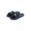 Badepantolette CALVIN KLEIN JEANS "SLIDE MONOGRAM", Herren, Gr. 43, blau (navy), Textil, klassisch, Schuhe, Sommerschuh, Schlappen, Poolslides, Strandschuh mit Logoschriftzug