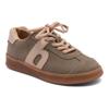 Sneaker BISGAARD "bay l Weite: normal", Kinder, Gr. 33, bunt (khaki, rosa), Veloursleder, Glattleder, sportlich, Schuhe, Retro, Schnürer mit Lederfutter, Größenschablone zum Download