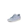 Schnürschuh ECCO "Ecco Soft 2.0", Damen, Gr. 38, blau (hellblau), Leder, sportlich, Schuhe, Freizeitschuh, Halbschuh, Schnürschuh mit dezenter Logo Prägung