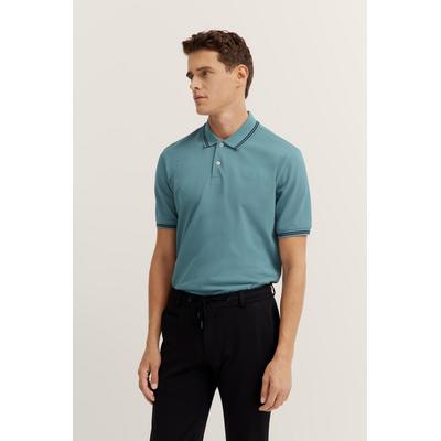 Poloshirt BUGATTI, Herren, Gr. M, 550, flaschengrün, 100% Baumwolle, unifarben, casual, normal, ohne Ausschnitt, Kurzarm