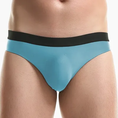 Nahtlose, atmungsaktive, ultradünne Herren-Slips aus Eisseide, sommerliche, kühle, weiche und bequeme Jungenunterwäsche Image