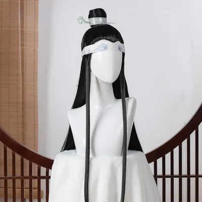 Mo dao zu shi lan xichen cosplay perücke anime lan xi chen halloween schwarz lange cos haar perücken Image