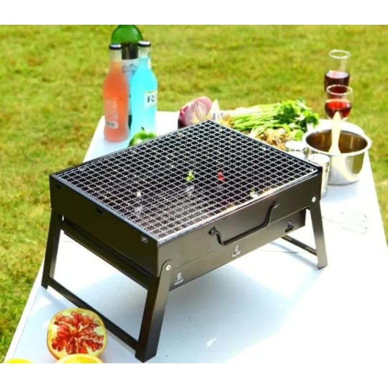 Holzkohle grill Camping tragbarer Grill hoch verstellbarer Edelstahl Falt kohle Rucksack ofen Outdoor Picknick Grill Image