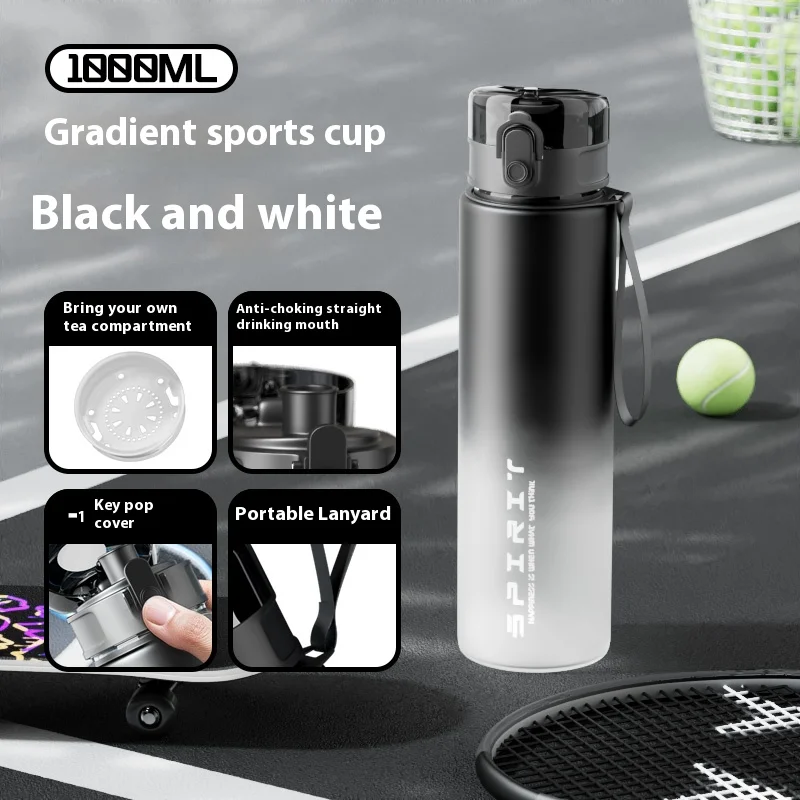 Gianxi Sport-Wasserbecher, Kunststoff-Wasserflasche für Männer, neue große Kapazität, hochtemperaturbeständig, tragbare Fitness-Flasche Image