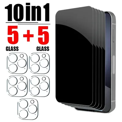 10 in1 Datenschutz Displays chutz folie für iPhone 16 15 14 13 12 11 Pro Max 12 13 Kamera objektiv Glas für iPhone 13 12 Mini 14 15 16 Plus