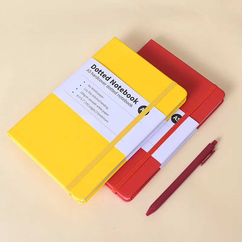 A5-Notizbuch, 96 Blatt, klassisches Tagebuch, gepunktetes Papier, fester Einband, Business, kreatives Gummiband, Notizblock, Tagebuch, Studenten-Briefpapier Image