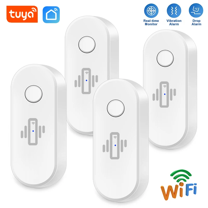 WiFi Vibration Detektor Sensor Alarm Tuya Smart Leben APP Benachrichtigung Echtzeit Motion Shock Erkennung Sicherheit Schutz Image