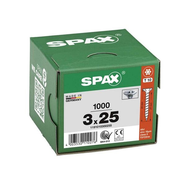 SPAX Universalschrauben T10 Senkkopf WIROX 3 x 25 mm 1000 St. Image
