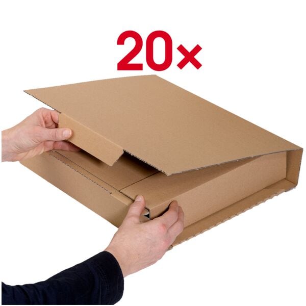 Nestler 20 Stück Steckfaltschachtel 30/37,5/5,7 cm braun, 30x5.7x37.5 cm