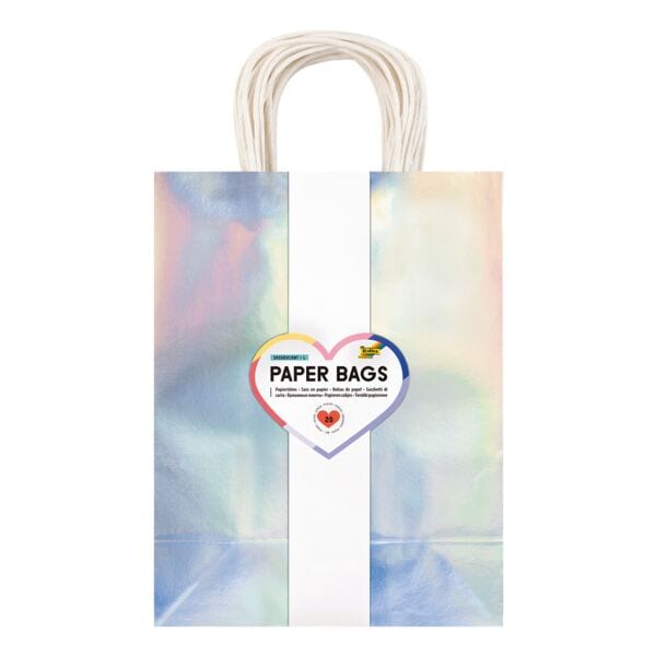 folia 20er-Pack Papier-Tragetaschen »Irideszenz« Größe L, 24x31x12 cm