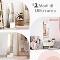 Goplus - 160 x 40 cm Specchio ad Alta Definizione a Figura Intera, Specchio a Piantana con Cornice