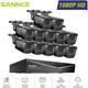 Sannce - Sistema di Sicurezza Cablato Esterni 1080P 16CH 12 Telecamere Accesso Remoto Visione