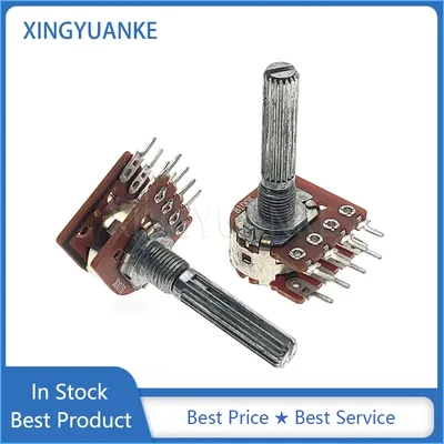 1PCS WH148 Type Double 8-Pin B50K B100K Fever Audio Volume Amplifier Potentiometer Handle Length