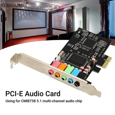 PCI-E 5.1 Sound Card Computer PCIE 5.1 Channel 3D Audio 6 Channels 3D Games Music Digital Sound Card