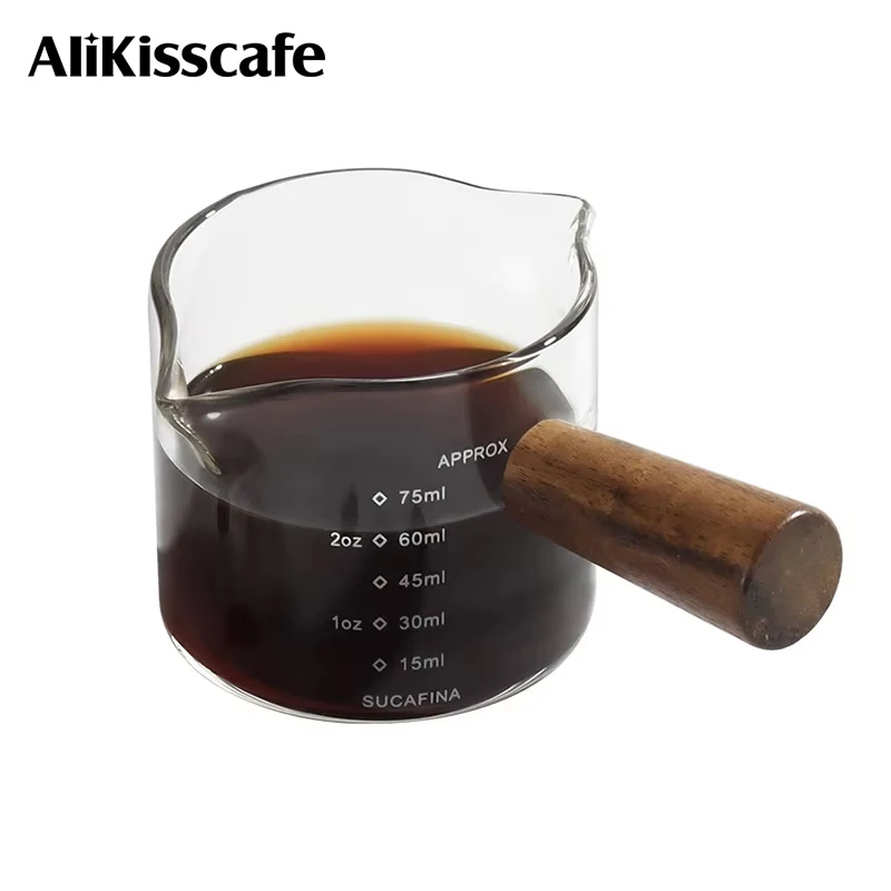 Espresso Cup Coffee Measuring Shot Glass Extraction Jug With Scale Milk Latte 75ml 100ml Barista Tool Accessories