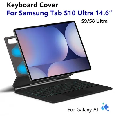 Keyboard Case For Samsung Galaxy Tab S10 Ultra S9 S8 14.6 Inch Tablet Magic Keyboards Book Cover
