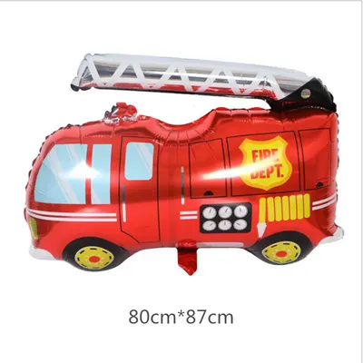 1PC Cartoon Car Fire Truck Aluminum Film Train Balloon Globos Children Gift Birthday Party Decoration