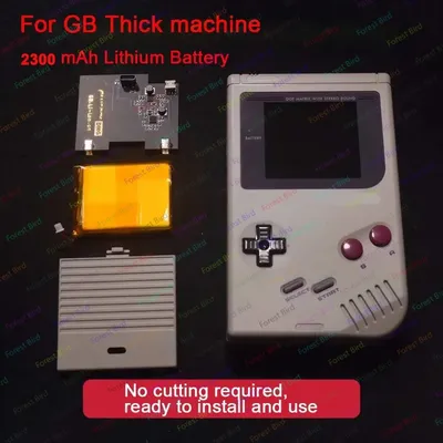 High Capacity 2300mAH Rechargeable Lithium Battery USB-C for Game boy Thick Machine for GB DMG