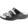 Pantolette WALDLÄUFER "GUNNA", Damen, Gr. 7 (40,5), schwarz, Nappaleder, Lackleder, unifarben, glänzend, casual, Schuhe, Komfortschuh, Klettschuh, Hausschuh in Bequemweite G (= weit)