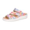 Keilpantolette WALDLÄUFER "H-WILLOW", Damen, Gr. 7 (40,5), bunt (multicolor), Nubukleder, Basic, Schuhe, Klettschuh, Sommerschuh, Bequemschuh in Komfortweite H (= sehr weit)