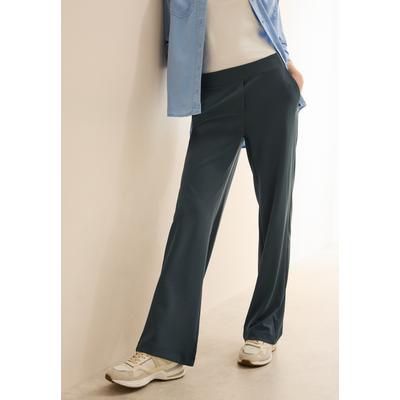 Stoffhose CECIL "Style Neele", Damen, Gr. XXL (46), Länge 32, slate khaki, Web, Obermaterial: 95% Polyester, 5% Elasthan, unifarben, casual, loose fit lang, Hosen, mit elastischem Bund Image