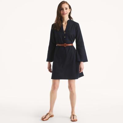 Nautica Women's Balloon-Sleeve Linen Dress Navy, XL