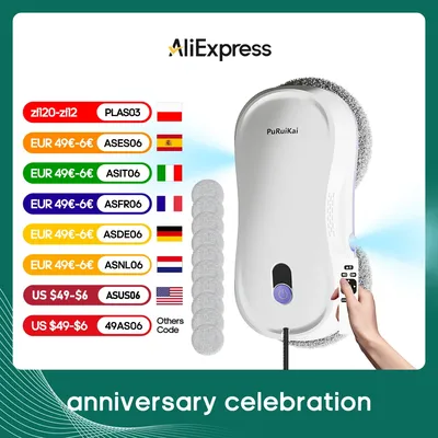 PuRuinKai doppel nozzle household vacuum cleaner remote control robot glass cleaningmachine Image