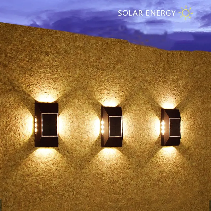 12 led solar wand lampe außen wasserdicht vier seiten glühende licht treppe villa balkon beleuchtung solar wand leuchten