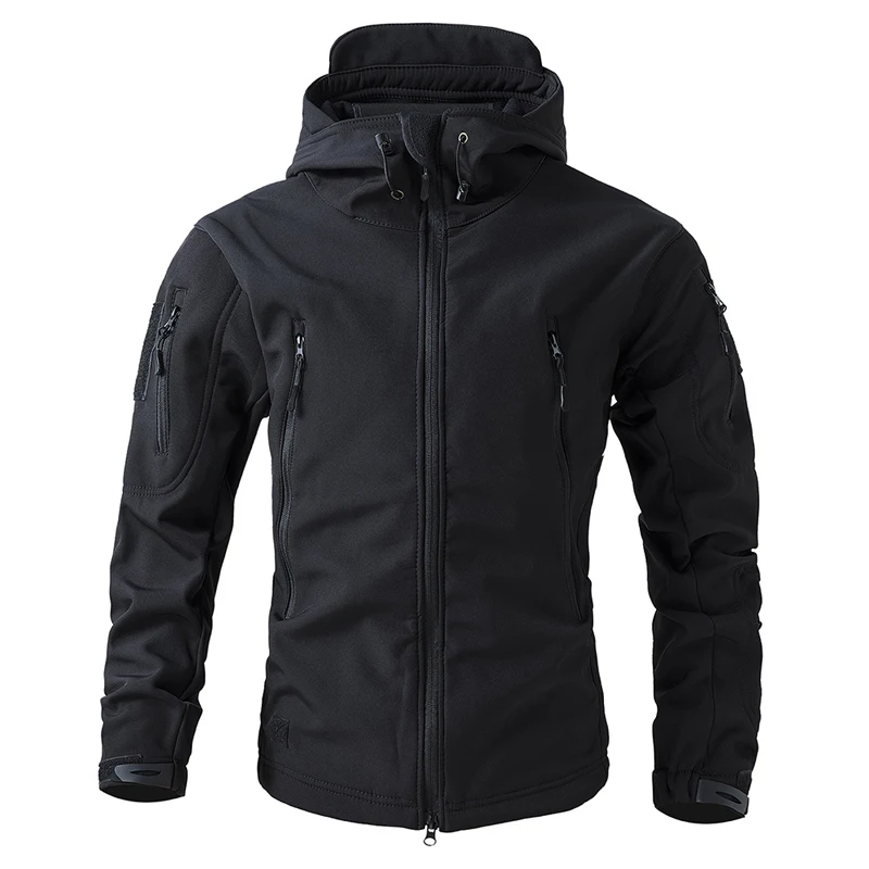 Herbst Winter Herren Berg Ski Warme Gepolsterte Jacken Männer Klettern Fleece Windjacke Mit Kapuze Mäntel Männer Wasserdichte Taktische Jacke
