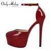 Only maker Frauen Plattform Pumps Knöchel riemen Stiletto High Heels Kleid Schuhe große Mode Party